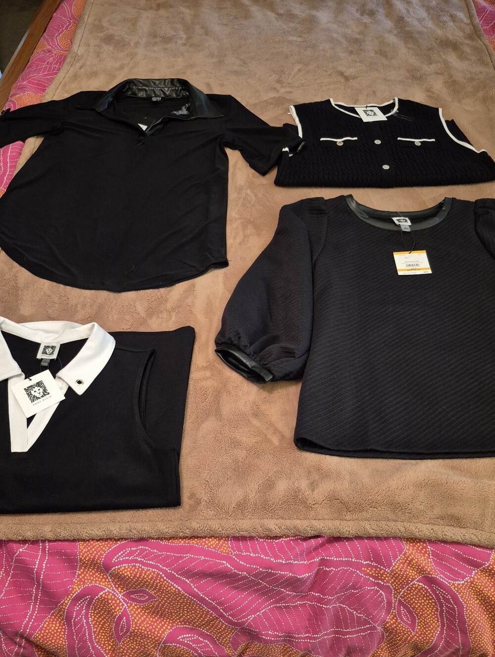 NWT Lot Of 4 Black Anne Klein Shirts Size Small, Jones Of NY